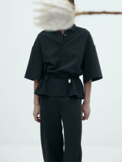 Harris Tapper Short Sleeve Orwell Polo in Black