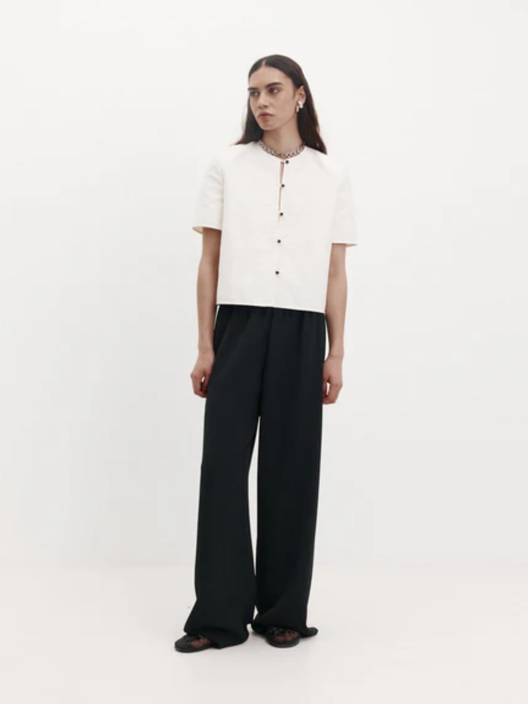 Harris Tapper | Tina Top in Ivory Washed Cotton