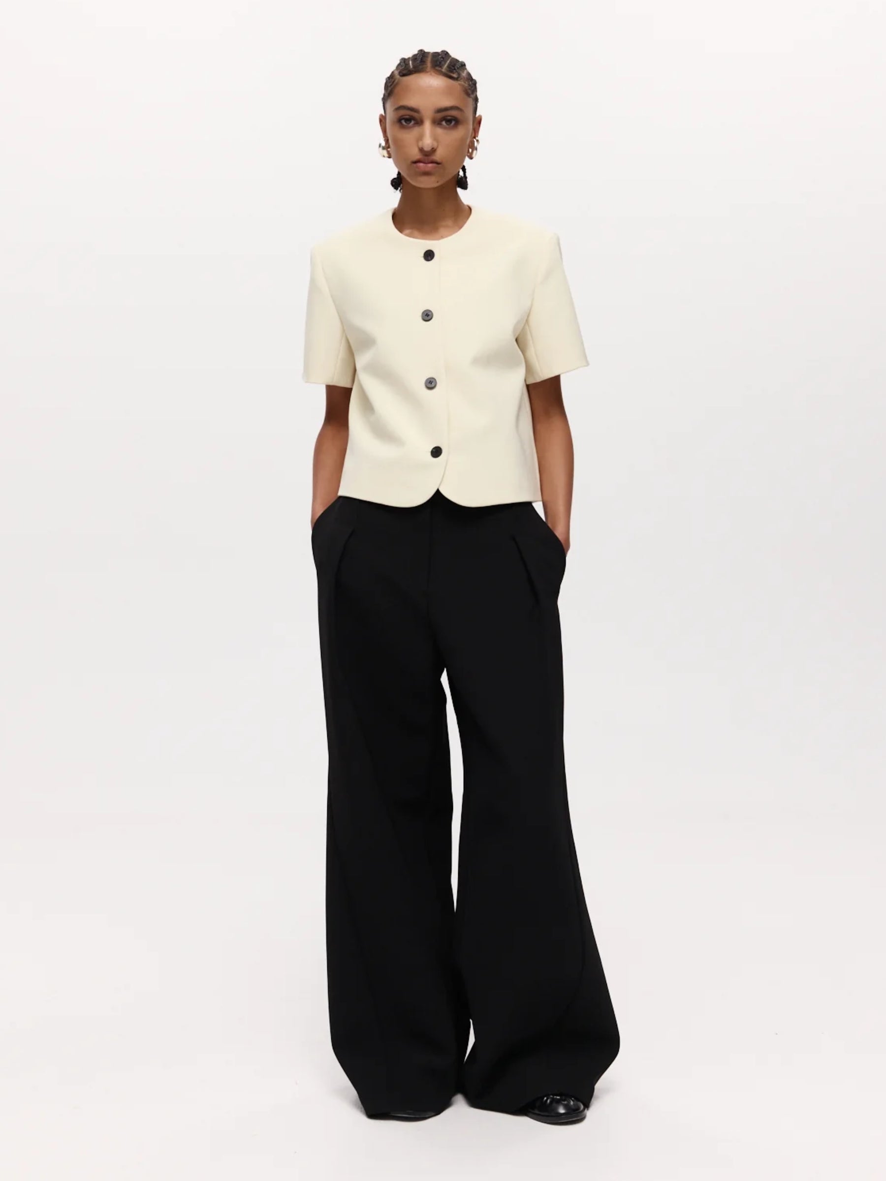 Harris Tapper | Short Sleeve Tilmens Jacket in Ivory Bone | The UNDONE