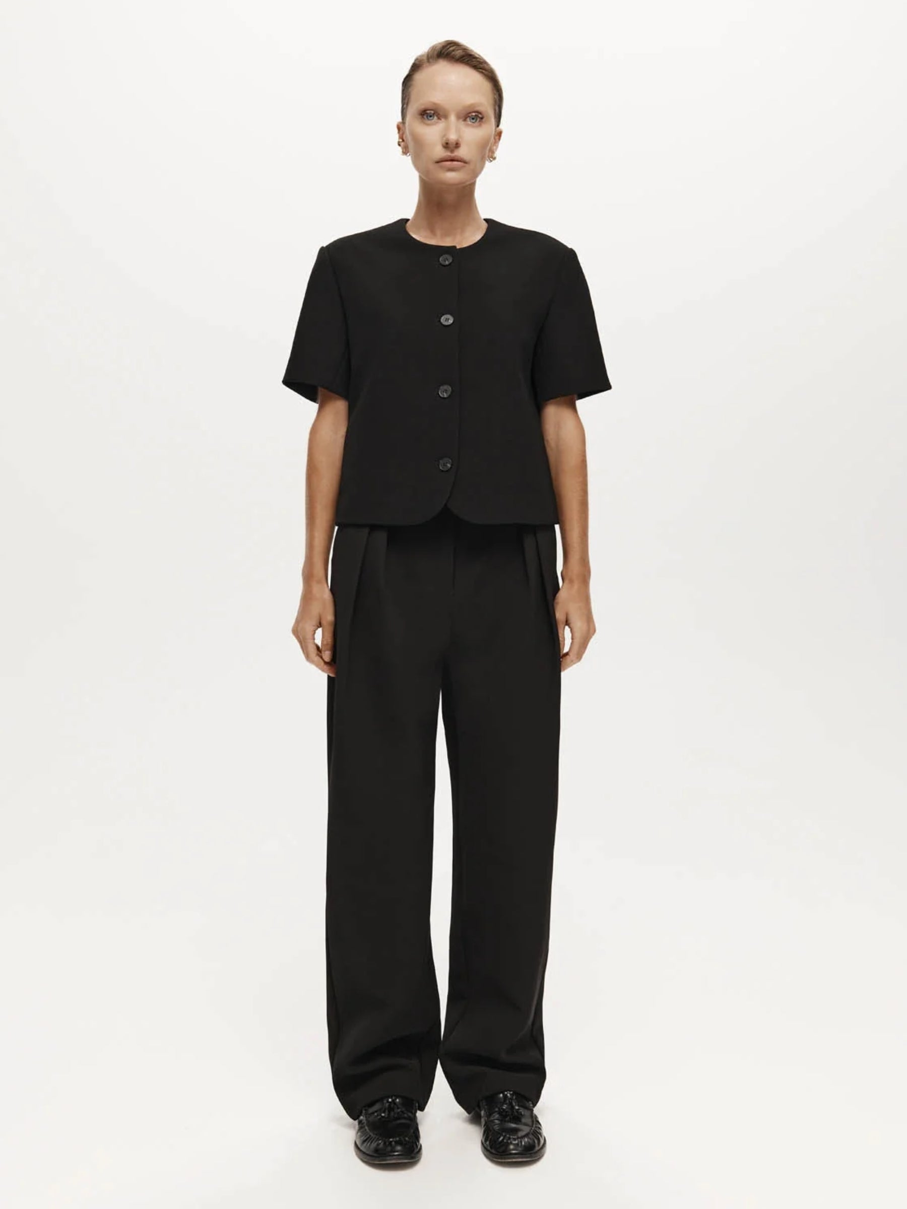 Harris Tapper | Short Sleeve Tilmens Jacket in Black | The UNDONE