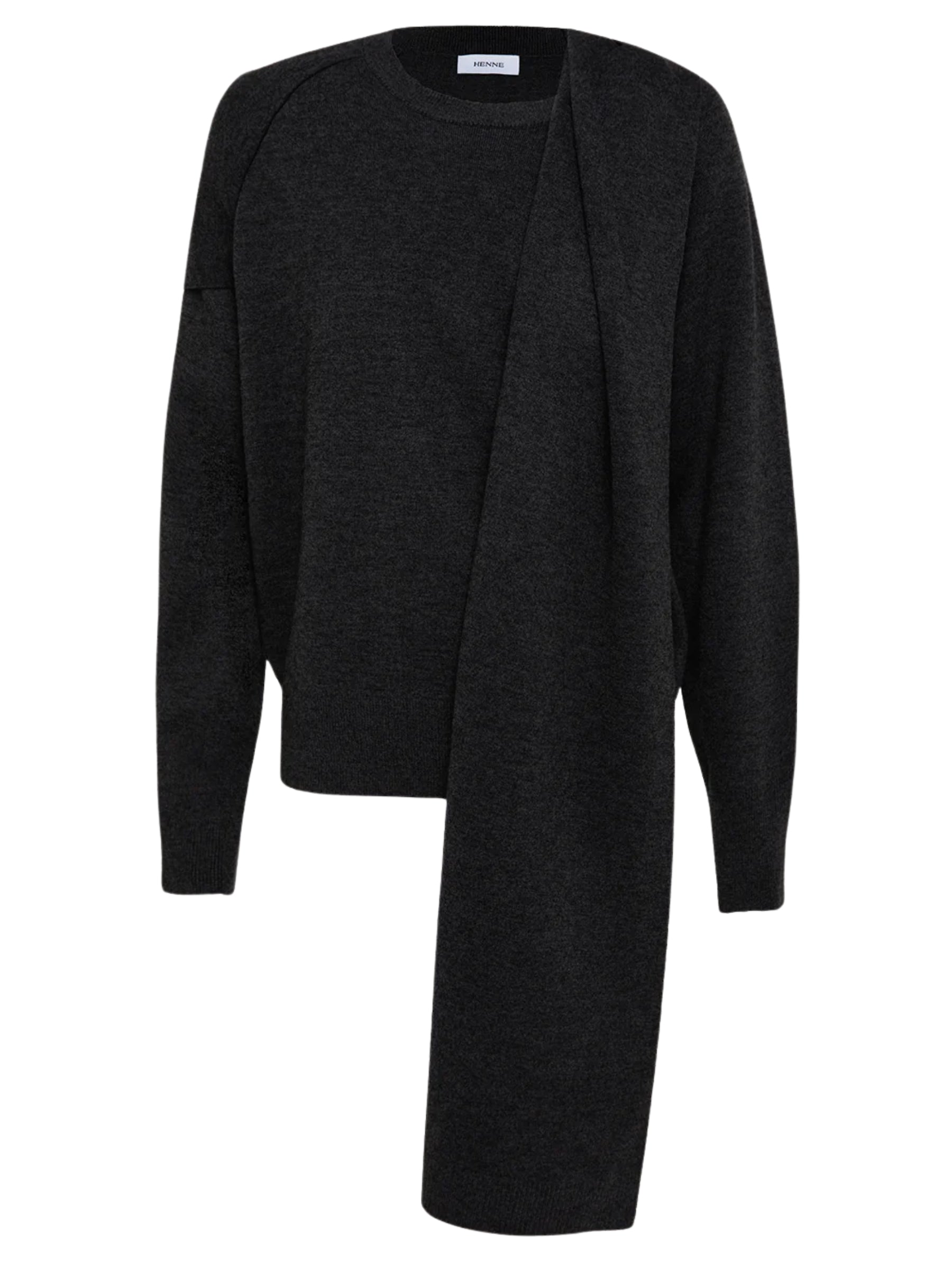HENNE | Tori Scarf Knit in Black