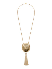 JUJU VERA Riviera Petra Tasseled Brass Necklace