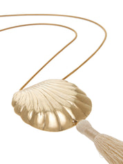JUJU VERA Riviera Petra Tasseled Brass Necklace