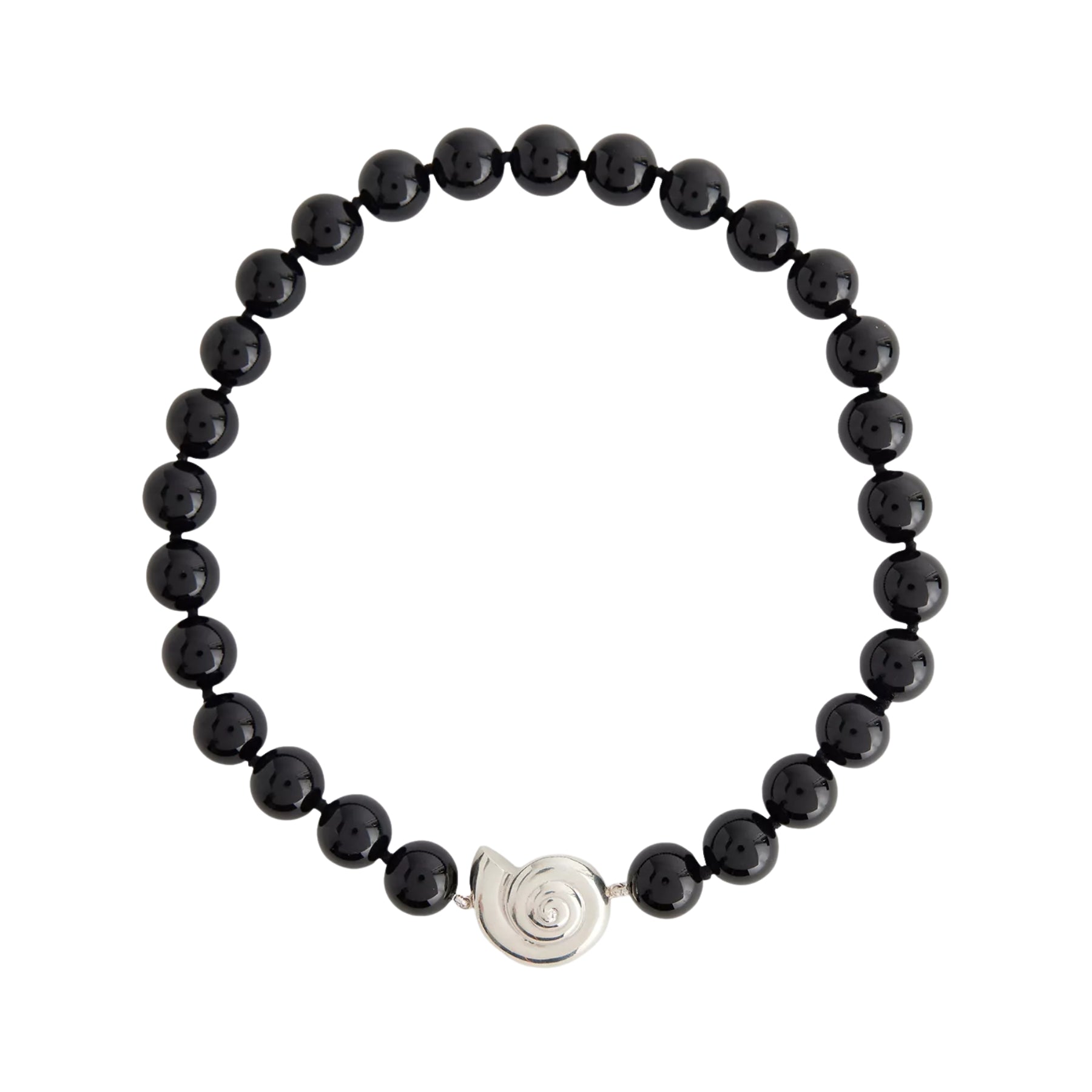 Le Sundial Nautilus Onyx Beaded Collar Necklace