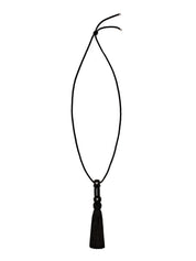 Le Sundial Trinity Onyx Tassel Necklace