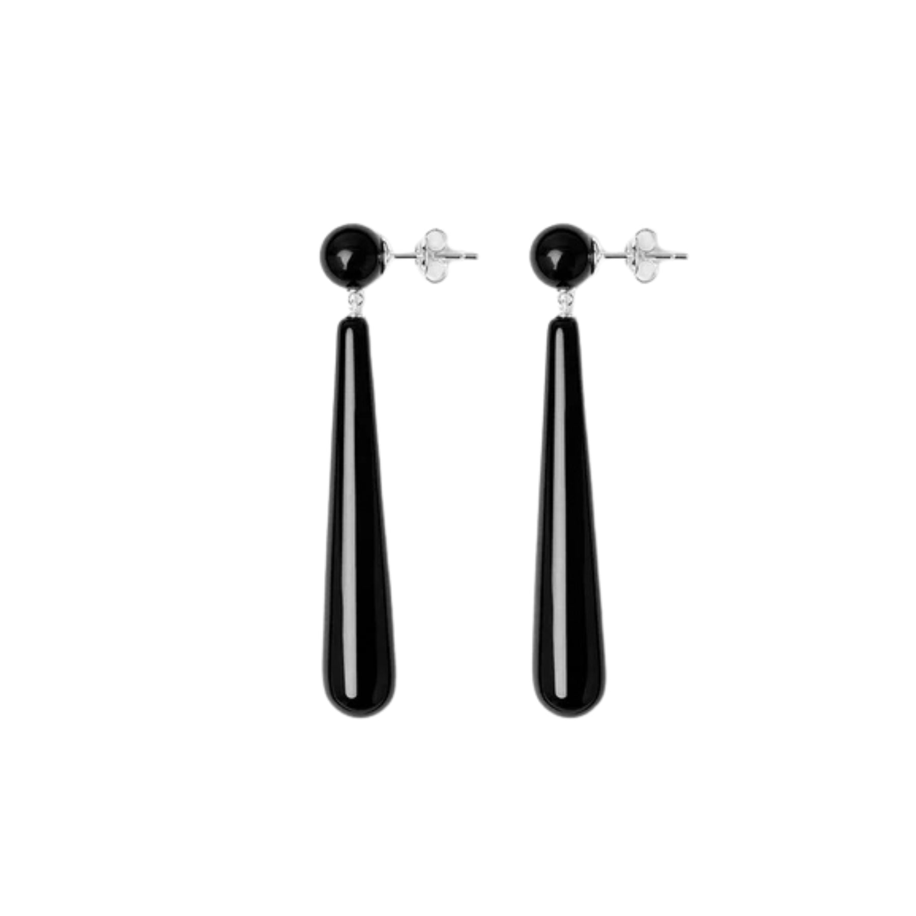 Lie Studio Louise Earrings in Black Onyx