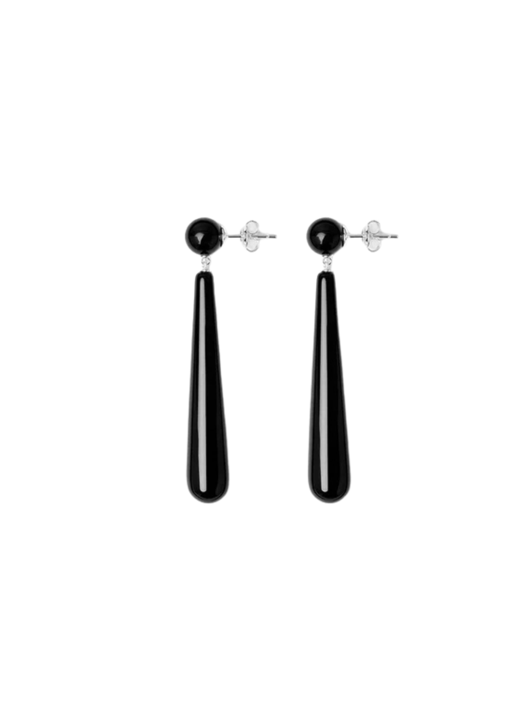 Lie Studio Louise Earrings in Black Onyx