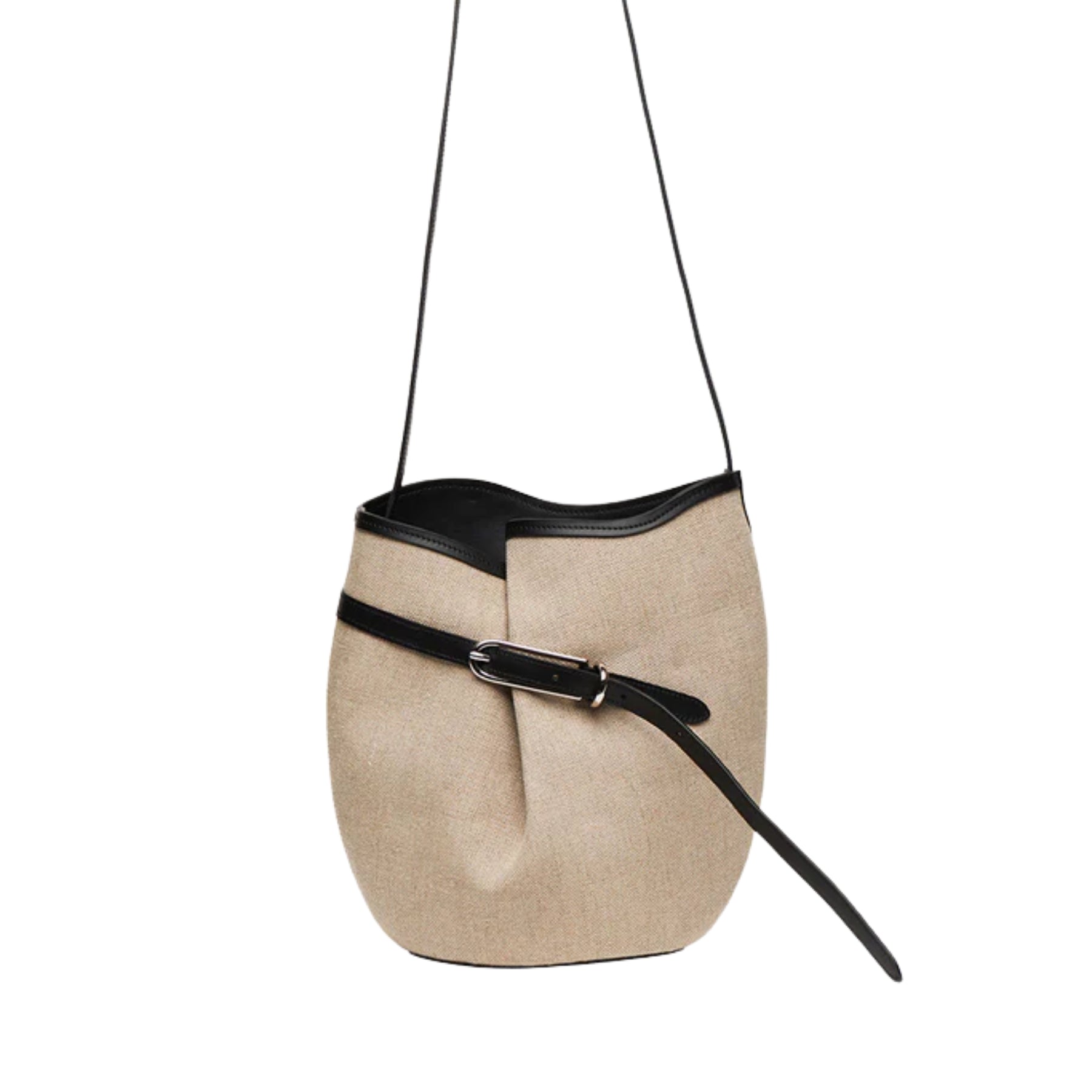 Liffner | Belted Bucket Bag in Canvas | The UNDONE