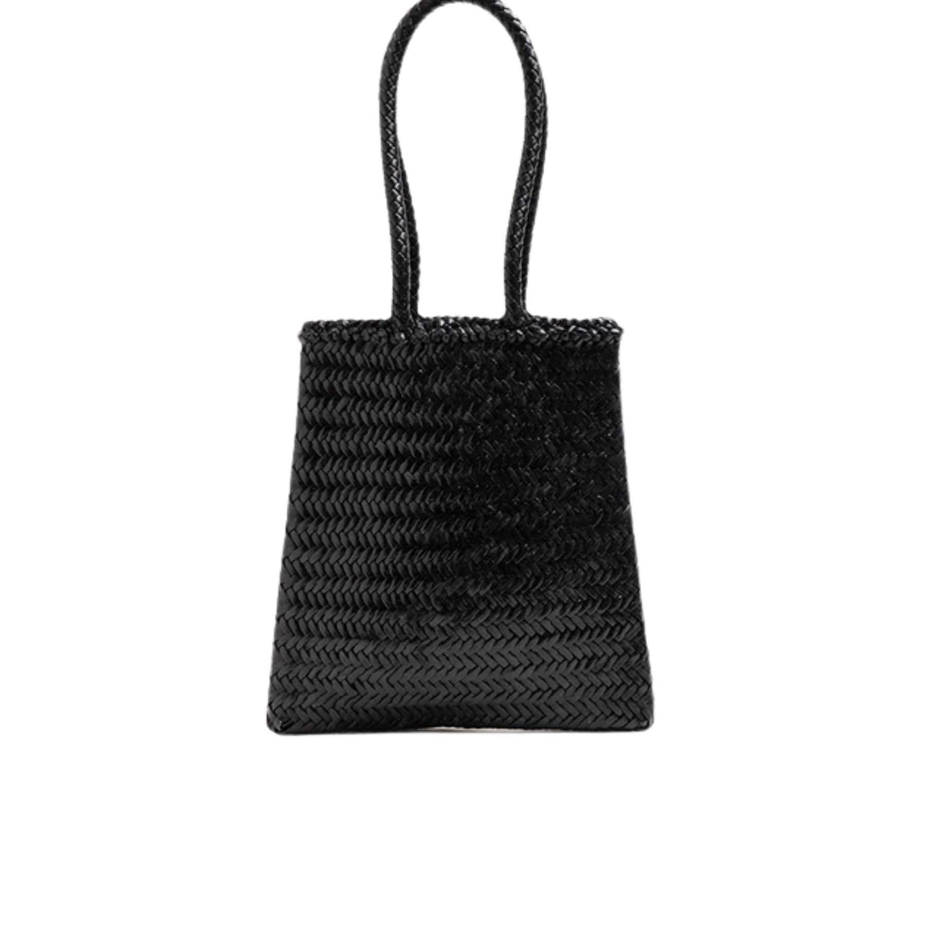 Liffner Flat Woven Basket Bag in black