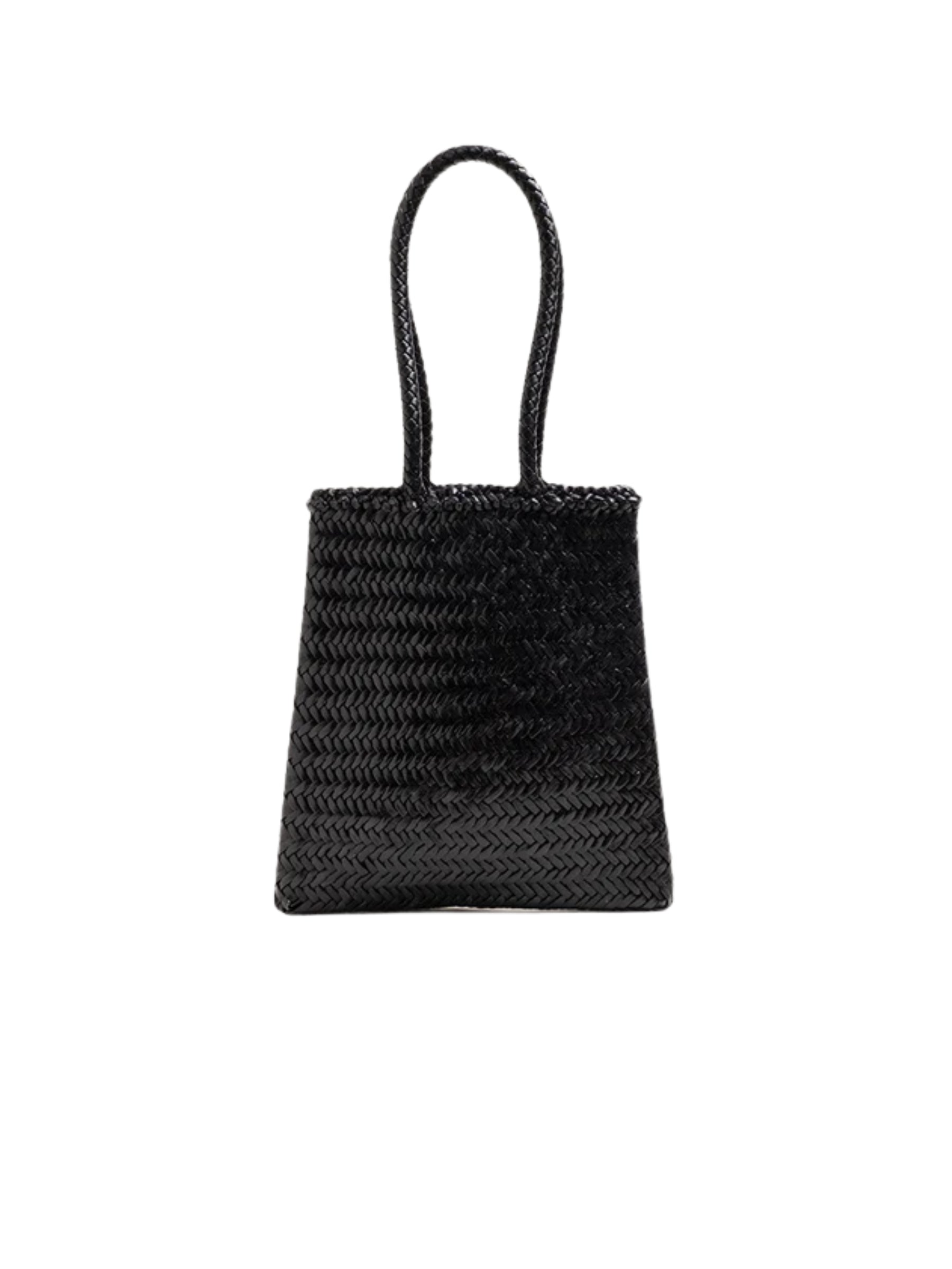 Liffner Flat Woven Basket Bag in black