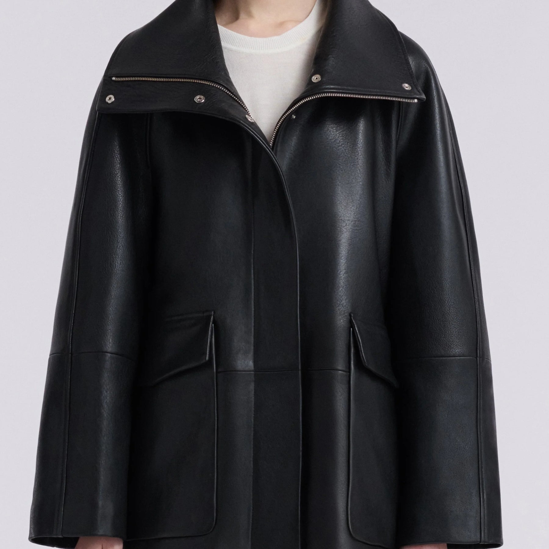 Doen | Ansel Opulent Leather Jacket in Black | The UNDONE