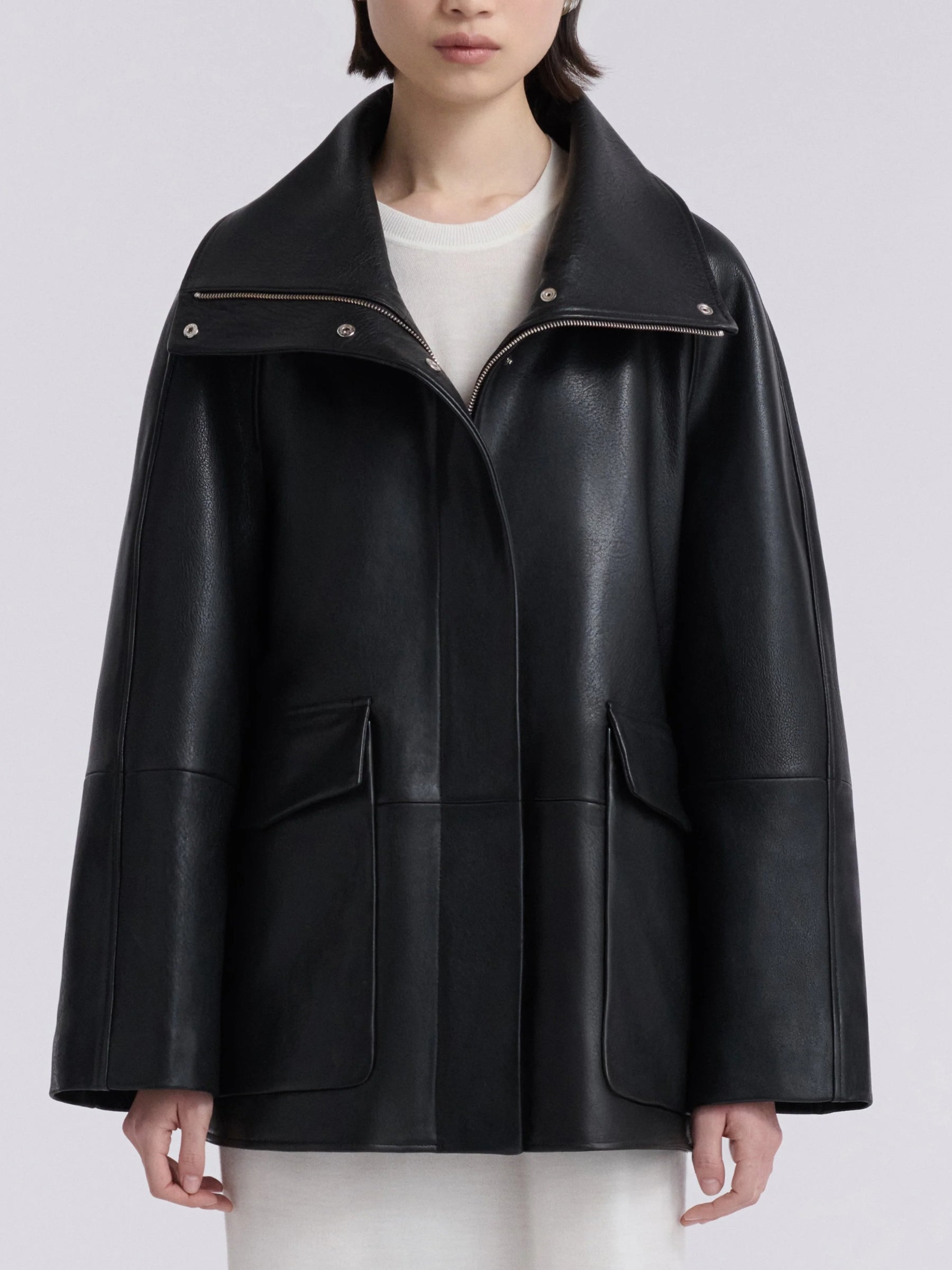 Doen | Ansel Opulent Leather Jacket in Black | The UNDONE