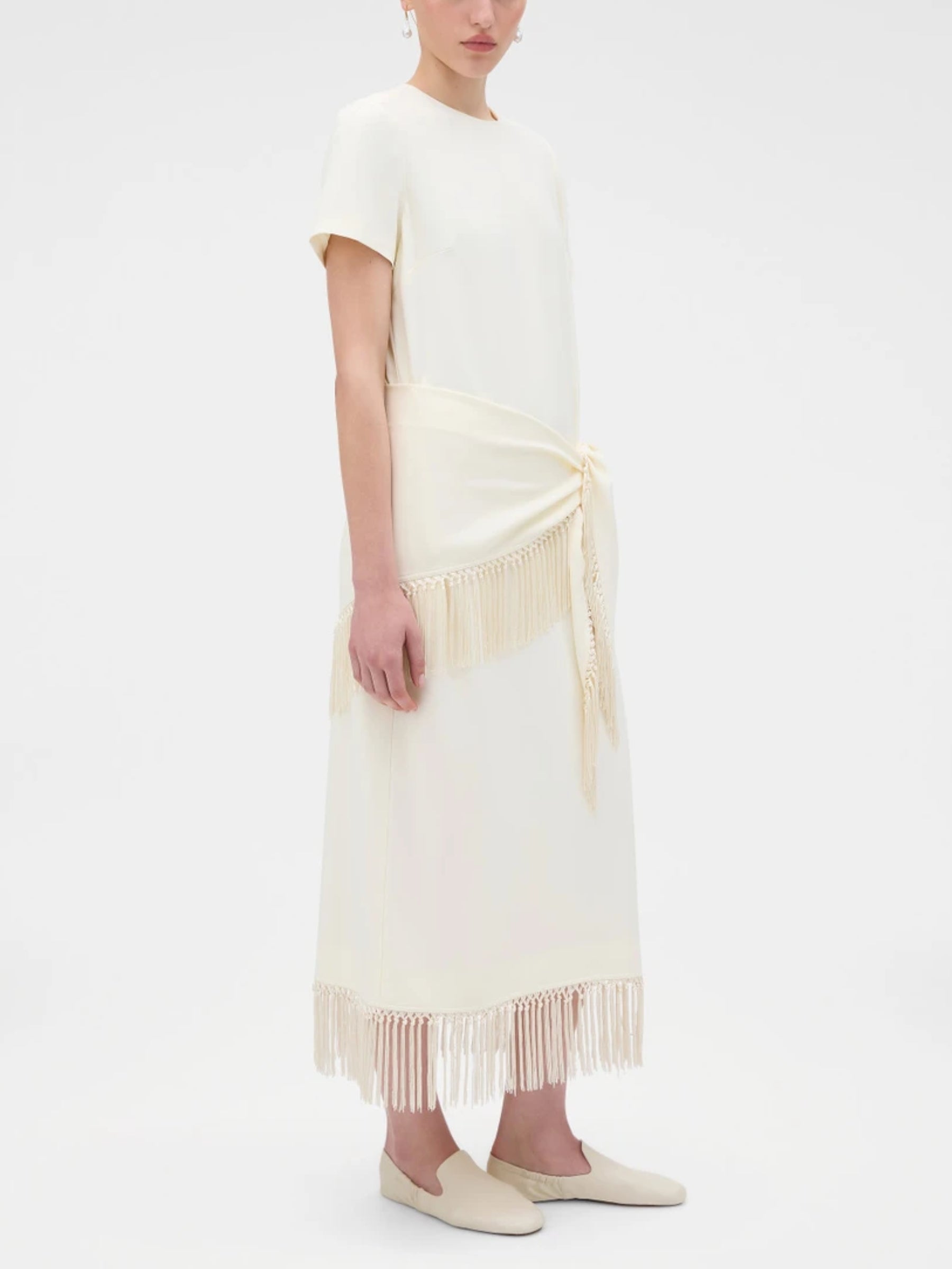 Oroton | Fringe Detail Crepe Dress