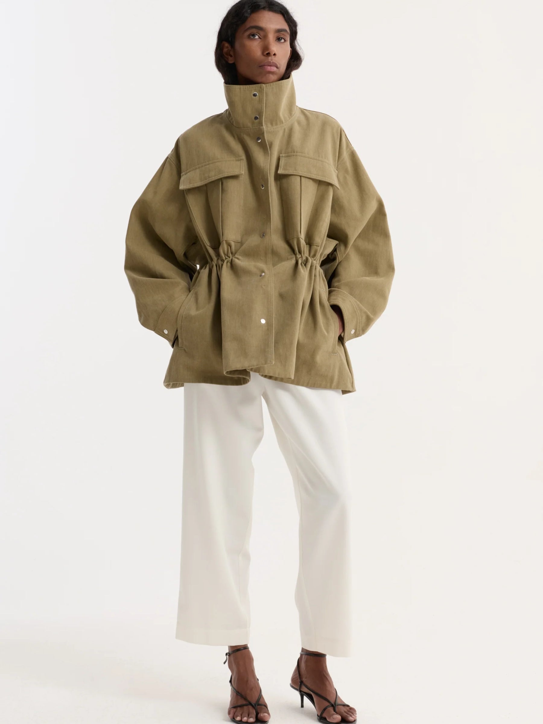 Sculptural Safari Jacket - sage