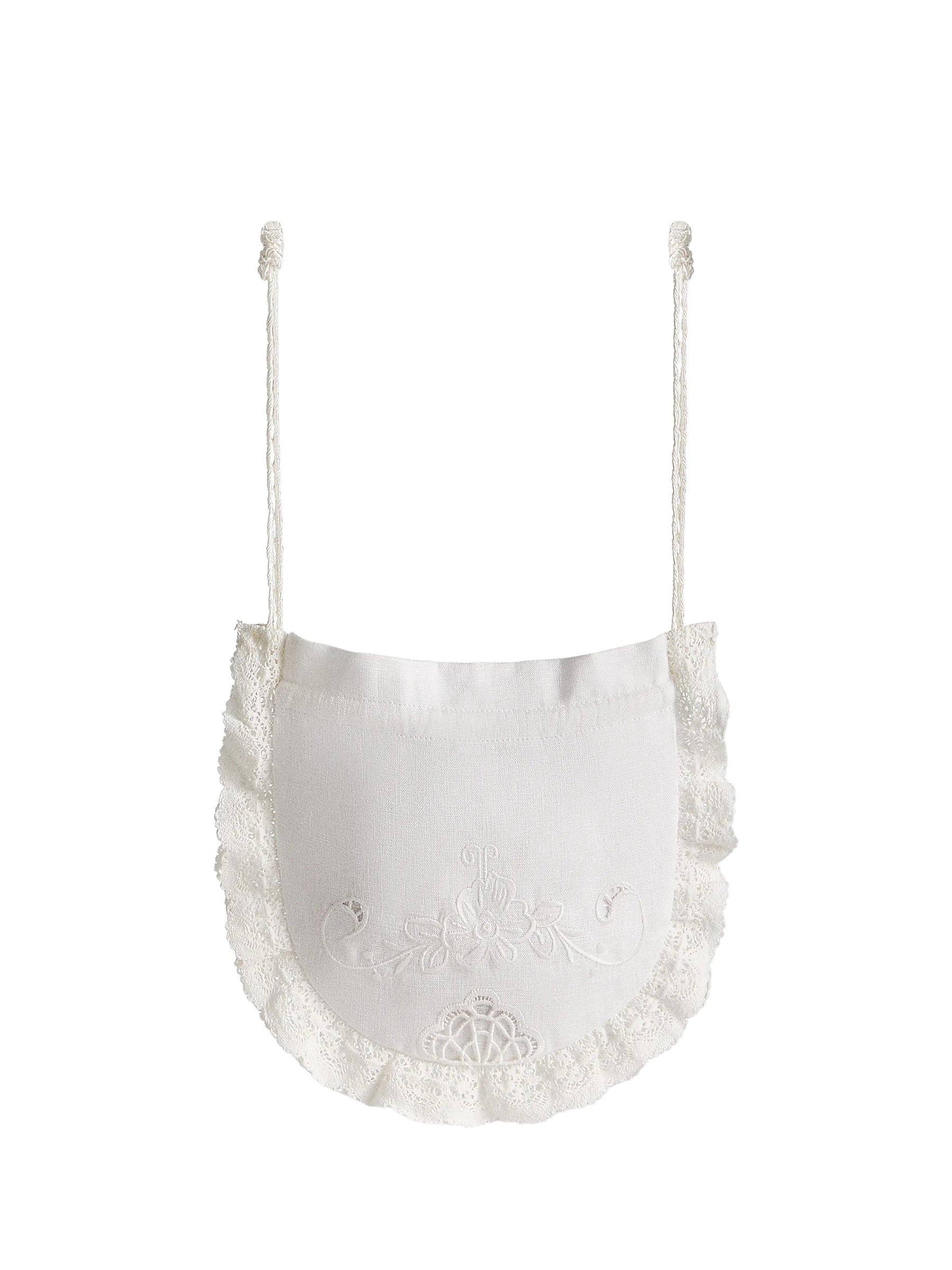 Reformation | White linen Silver Bell Bag