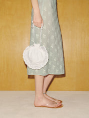 Reformation | White linen Silver Bell Bag
