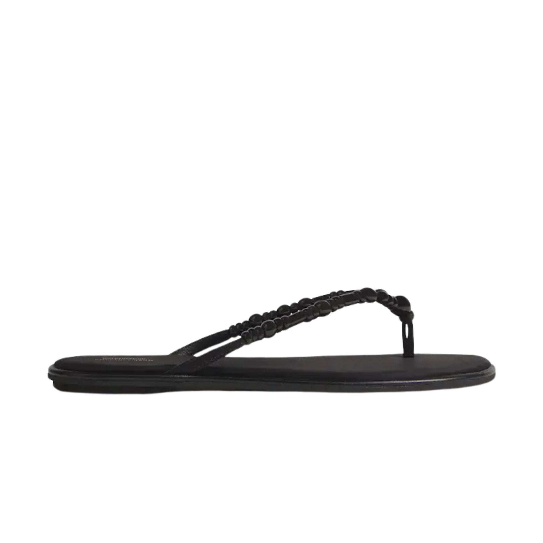 Reformation | Geffen Sandal in Black Satin Courtney Grow