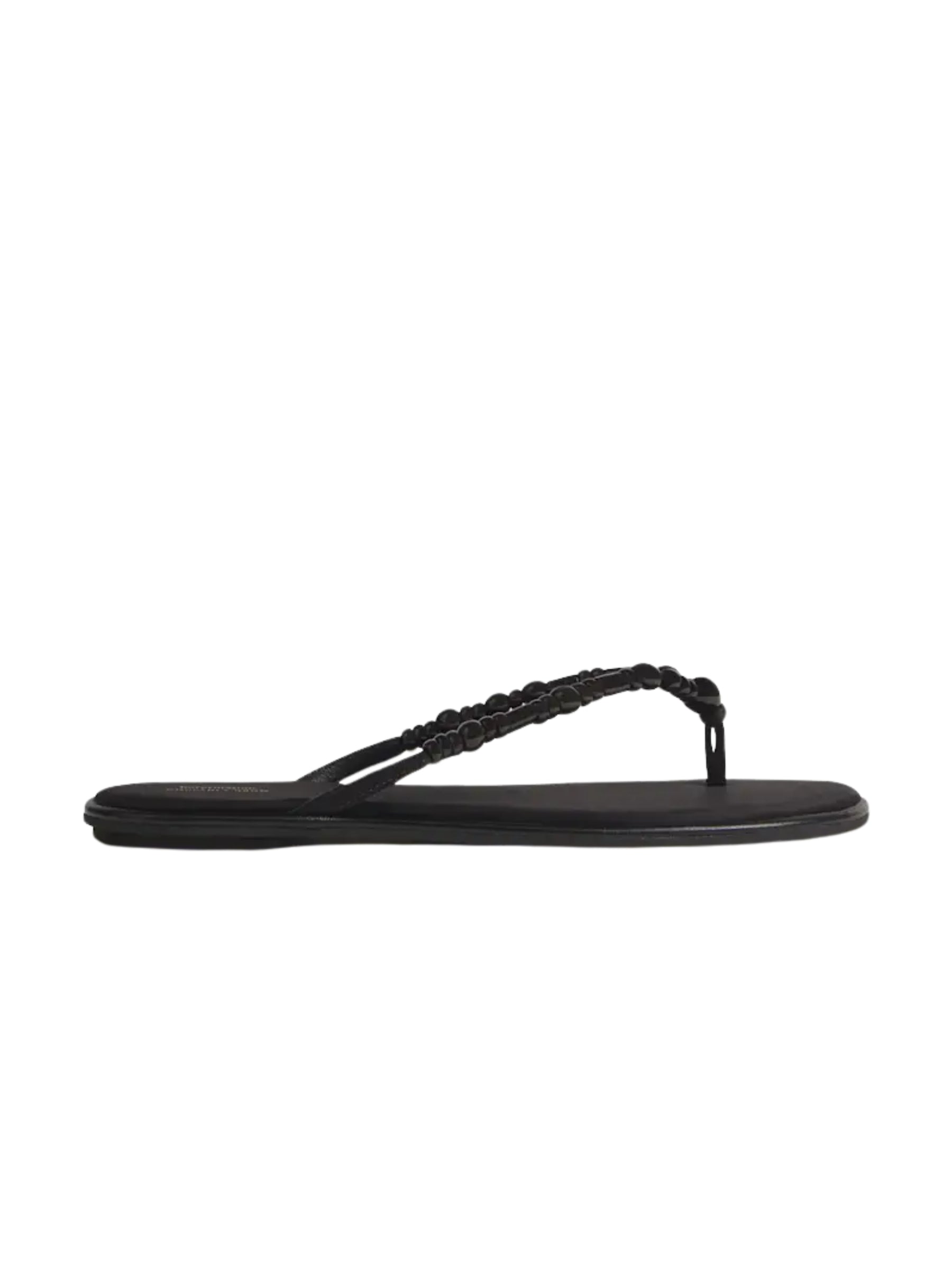 Reformation | Geffen Sandal in Black Satin Courtney Grow