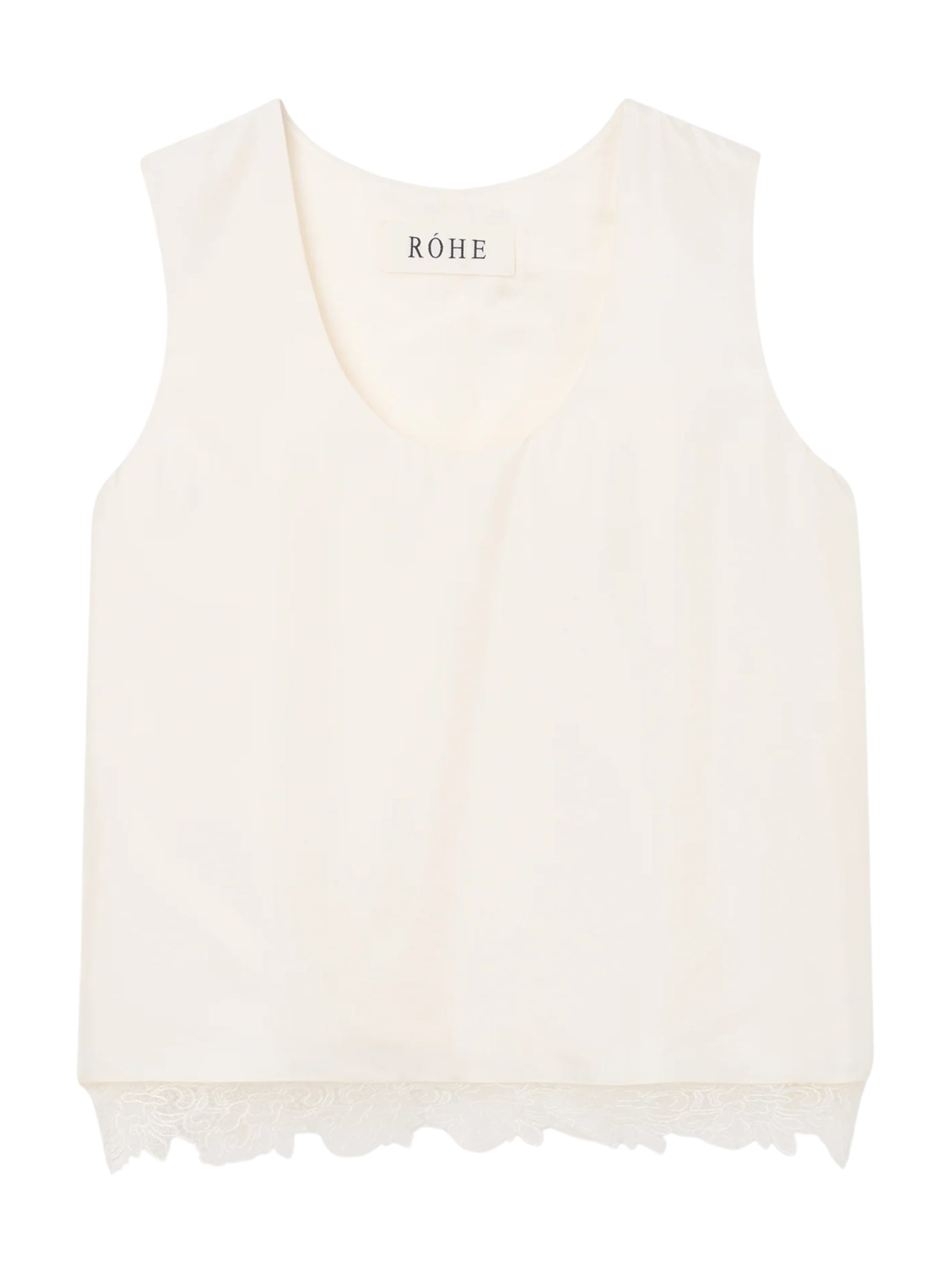 ROHE Lace-Trimmed Silk Top