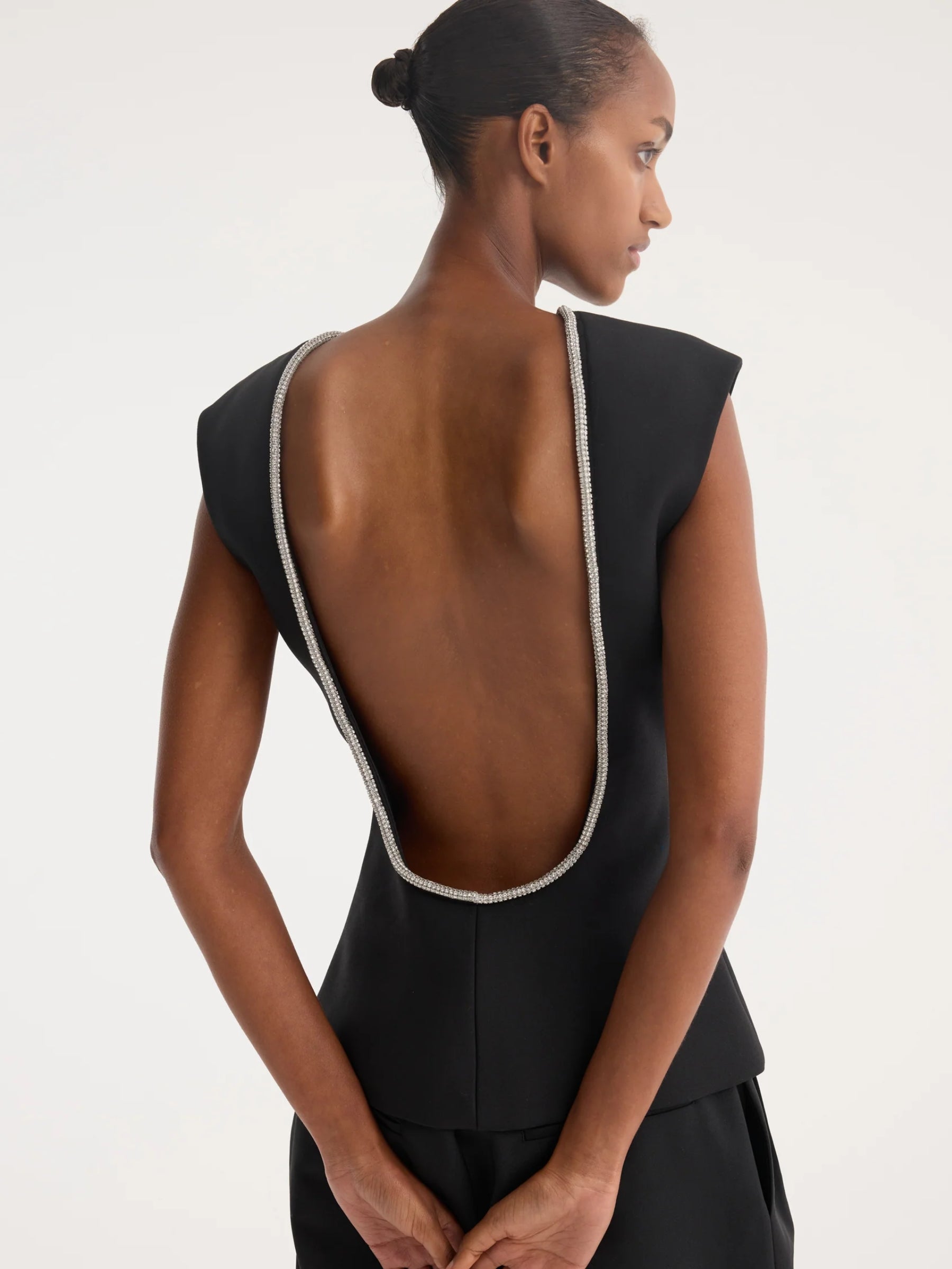 RÓHE | Open back appliqué top