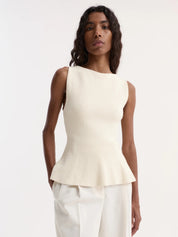 ROHE | Sculptural knitted top | cream