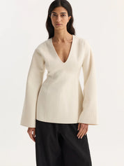 ROHE sculptural long sleeve top