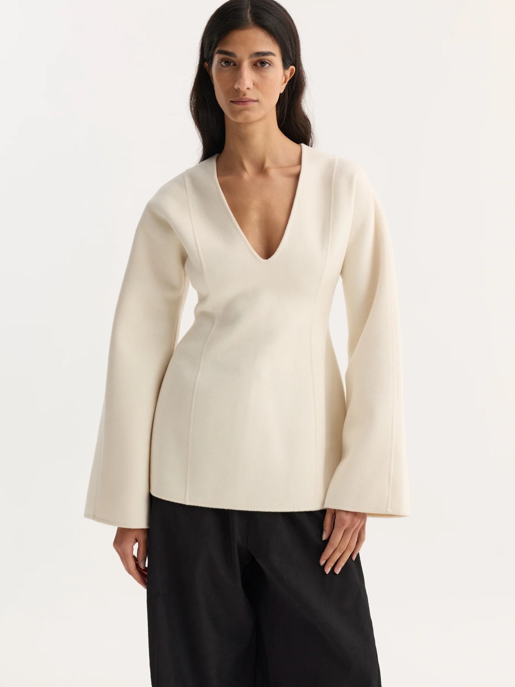 ROHE sculptural long sleeve top