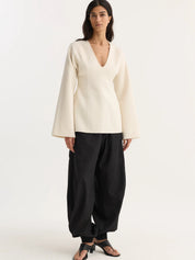 ROHE sculptural long sleeve top
