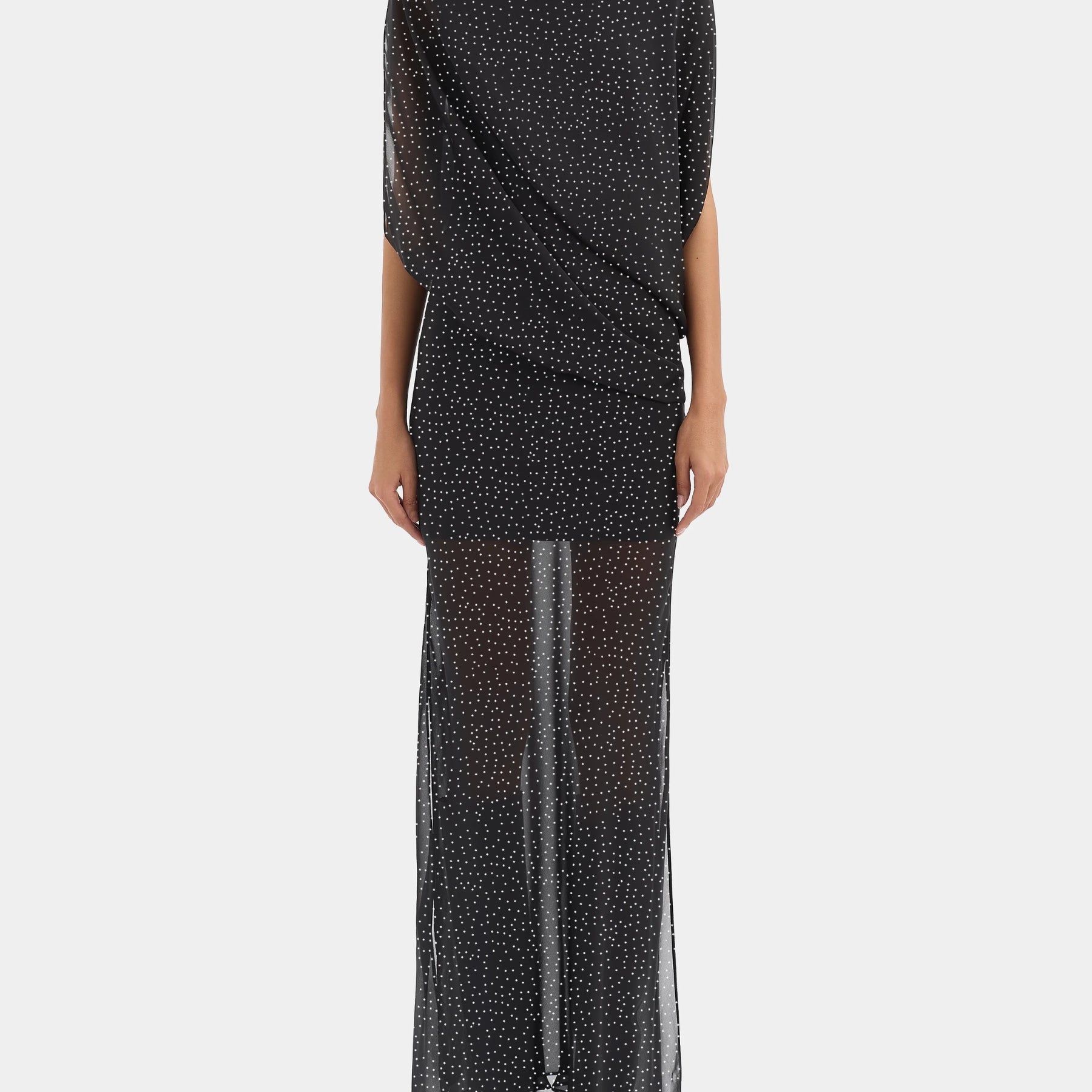 SIR | Arisa Black Polka Dot Maxi Dress