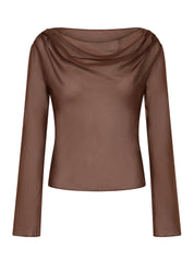 SIR | Strobe Long Sleeve Cowl Top