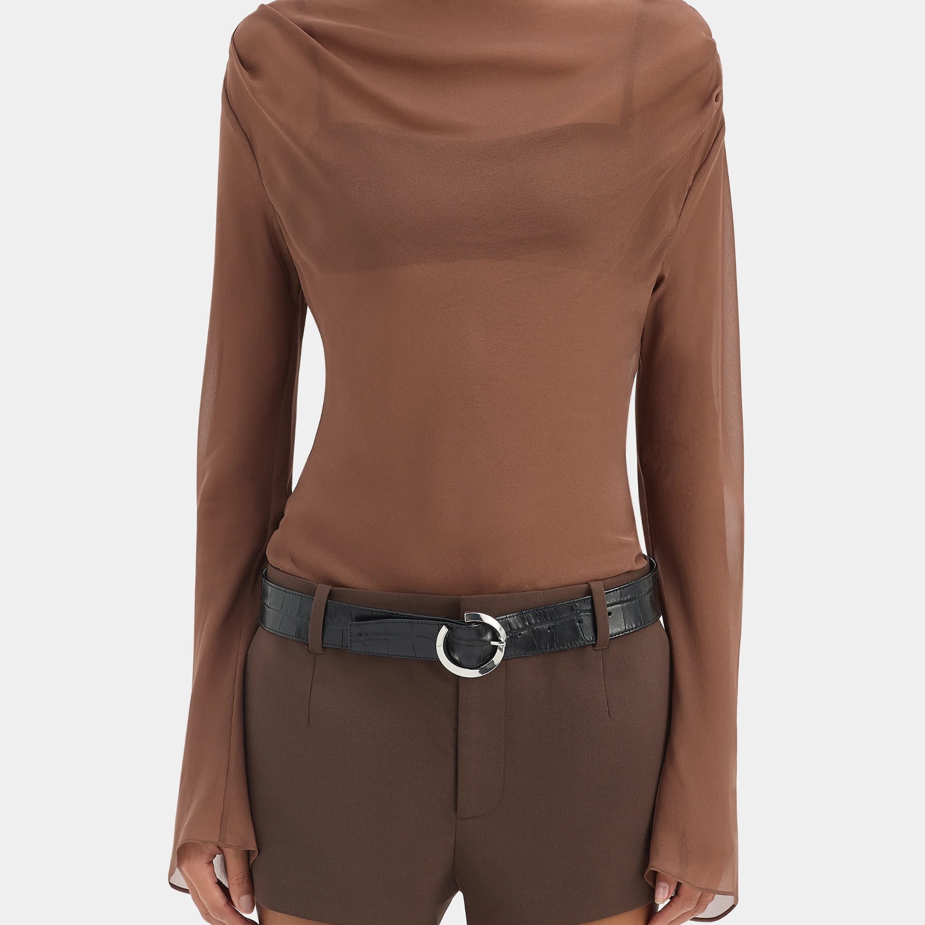 SIR | Strobe Long Sleeve Cowl Top