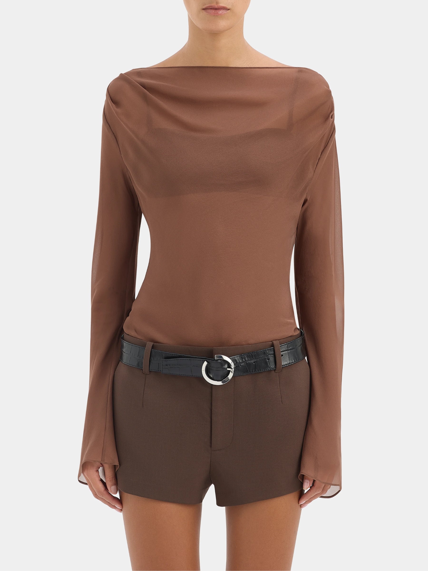 SIR | Strobe Long Sleeve Cowl Top