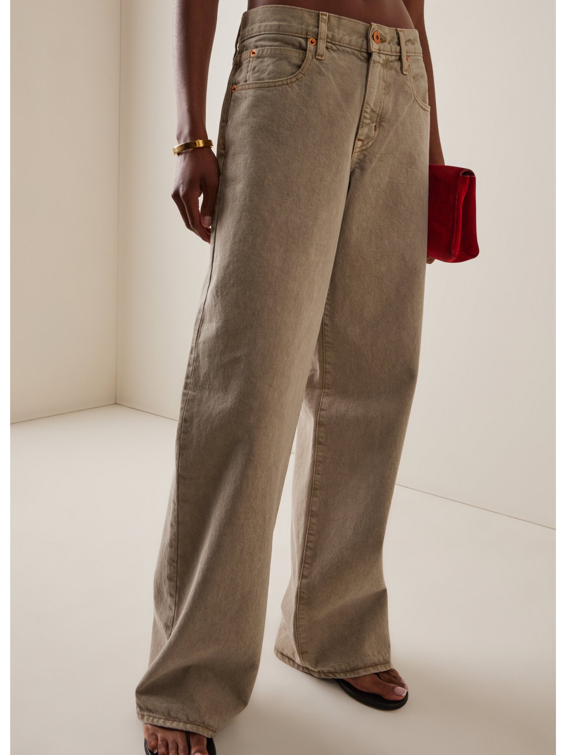 Slvrlake Grace frayed high-rise wide-leg jeans in White 