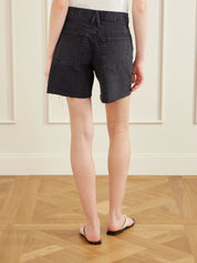 Slvrlake Sienna frayed denim shorts in black