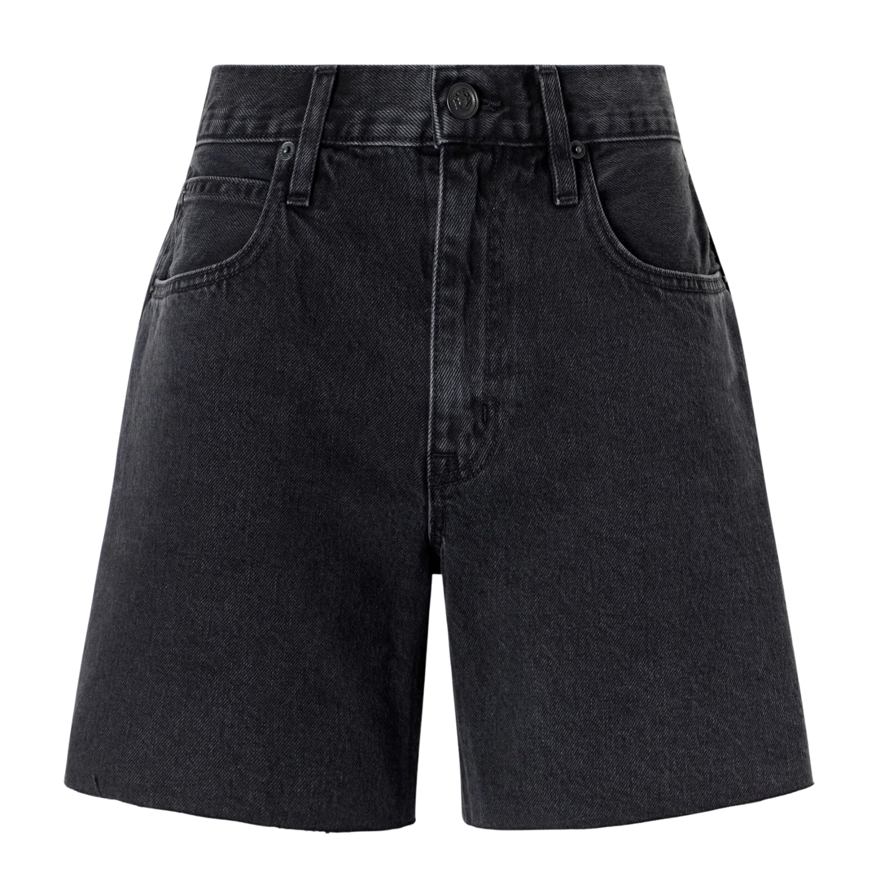 Slvrlake Sienna frayed denim shorts in black