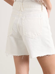 Slvrlake Sienna frayed denim shorts in white