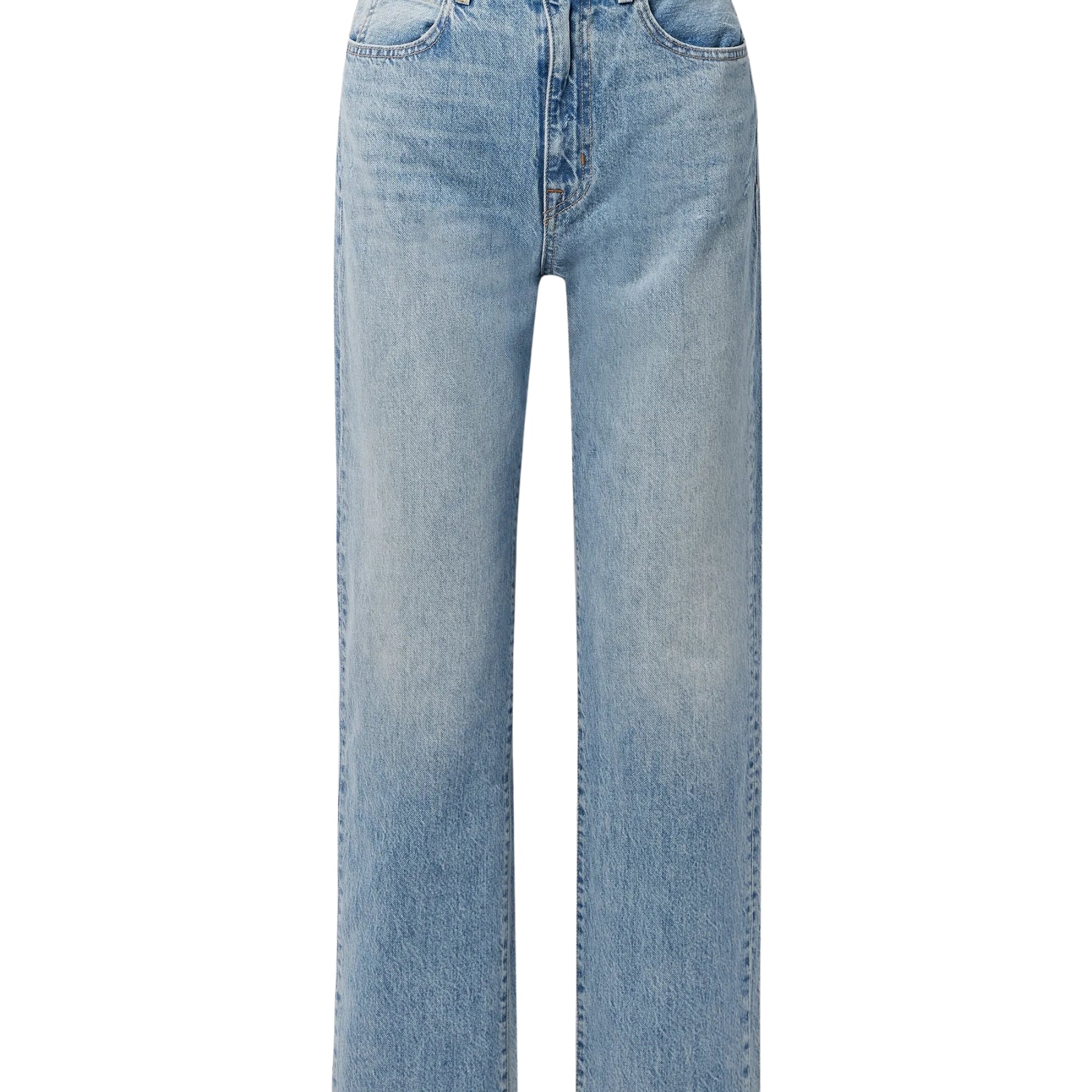 Slvrlake London high-rise straight-leg jeans in mid blue