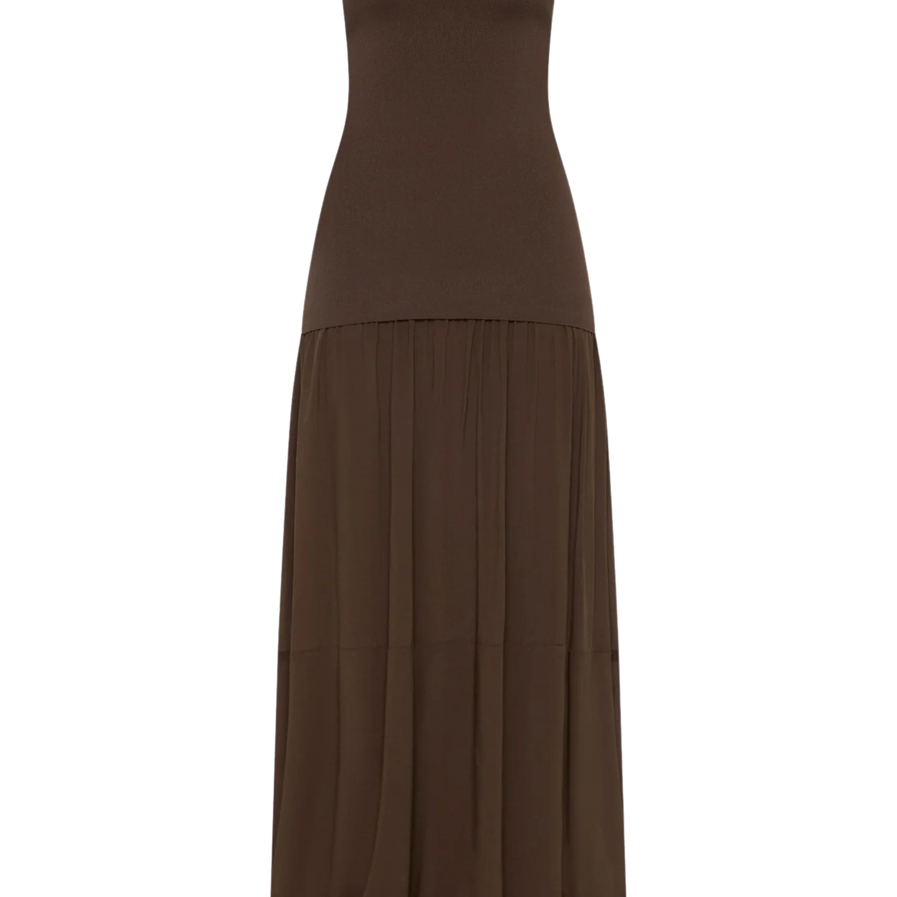 St. Agni Strapless Balloon Hem Brown Dress