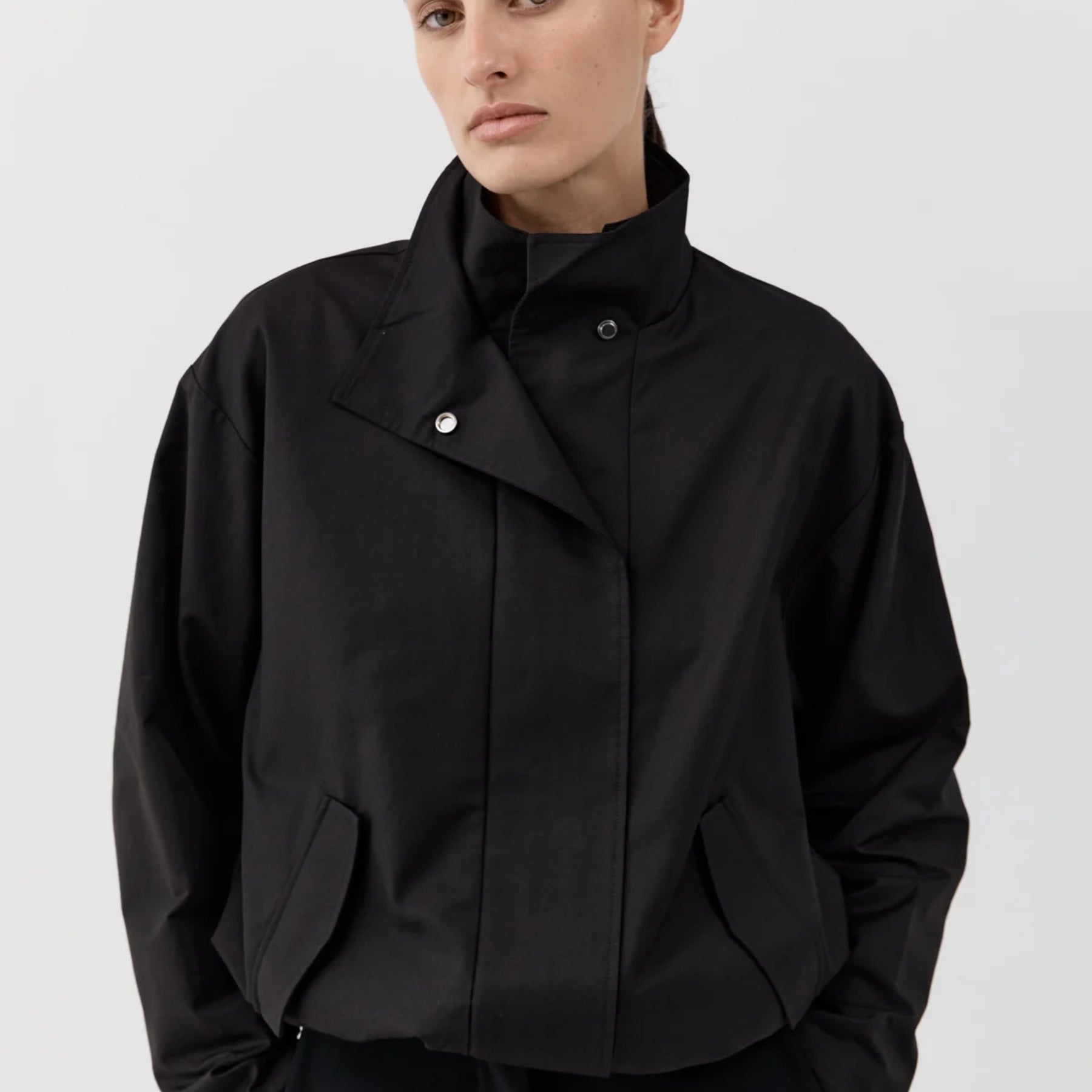 St. Agni Canvas Flight Jacket - Black