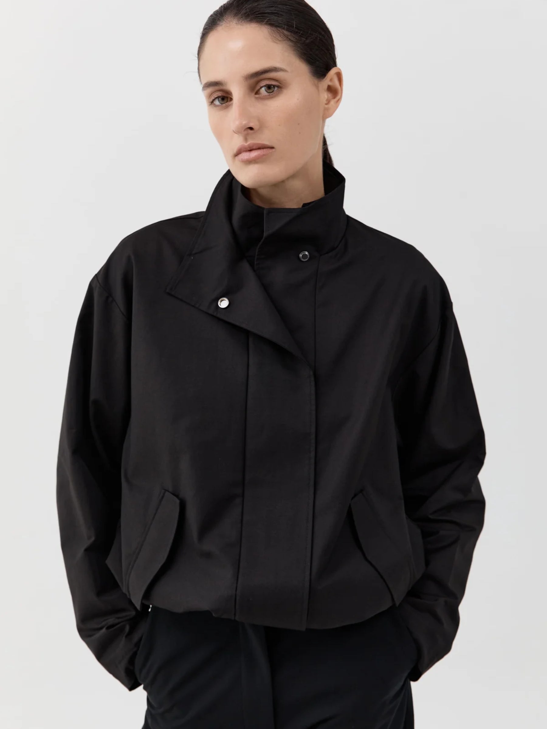 St. Agni Canvas Flight Jacket - Black