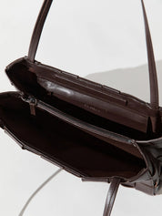 St. Agni | Slim Woven Tote - Chocolate