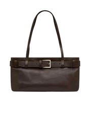 St. Agni Belt Detail Baguette Bag in Brown