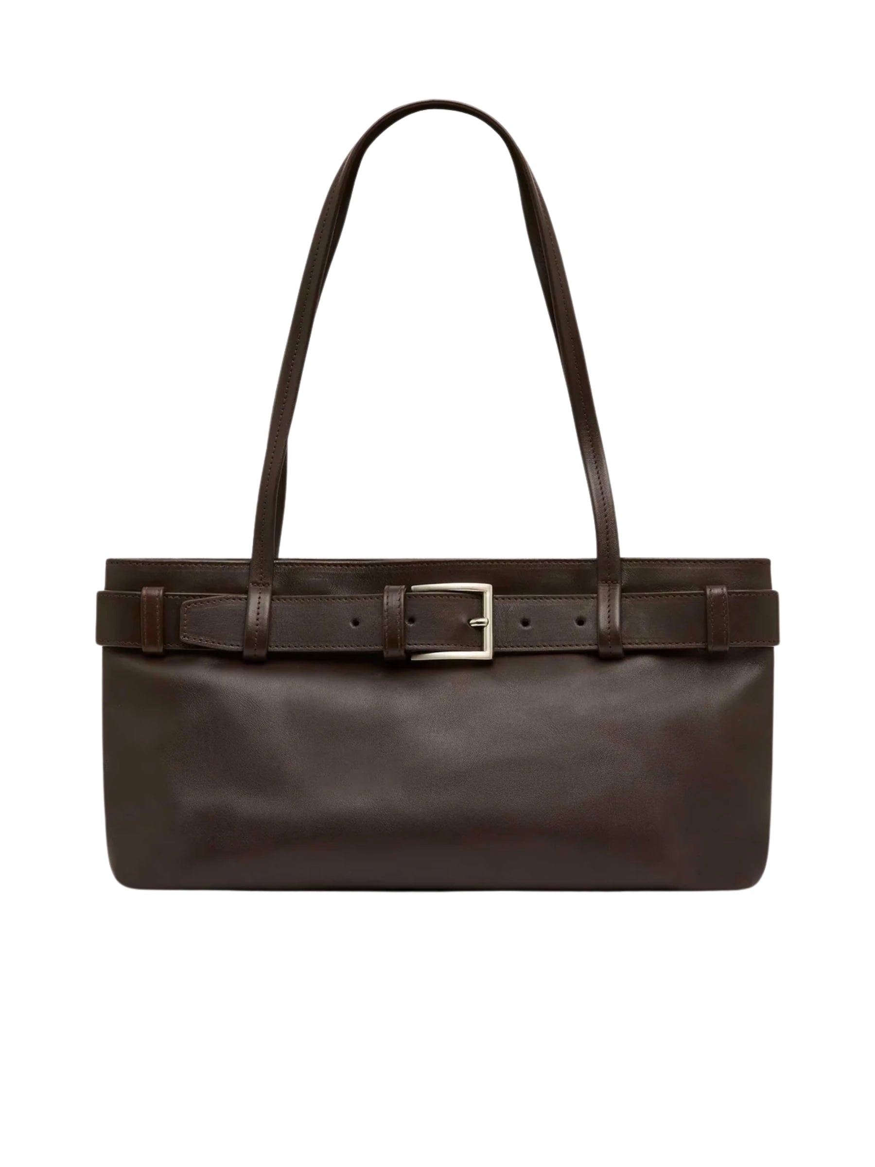 St. Agni Belt Detail Baguette Bag in Brown