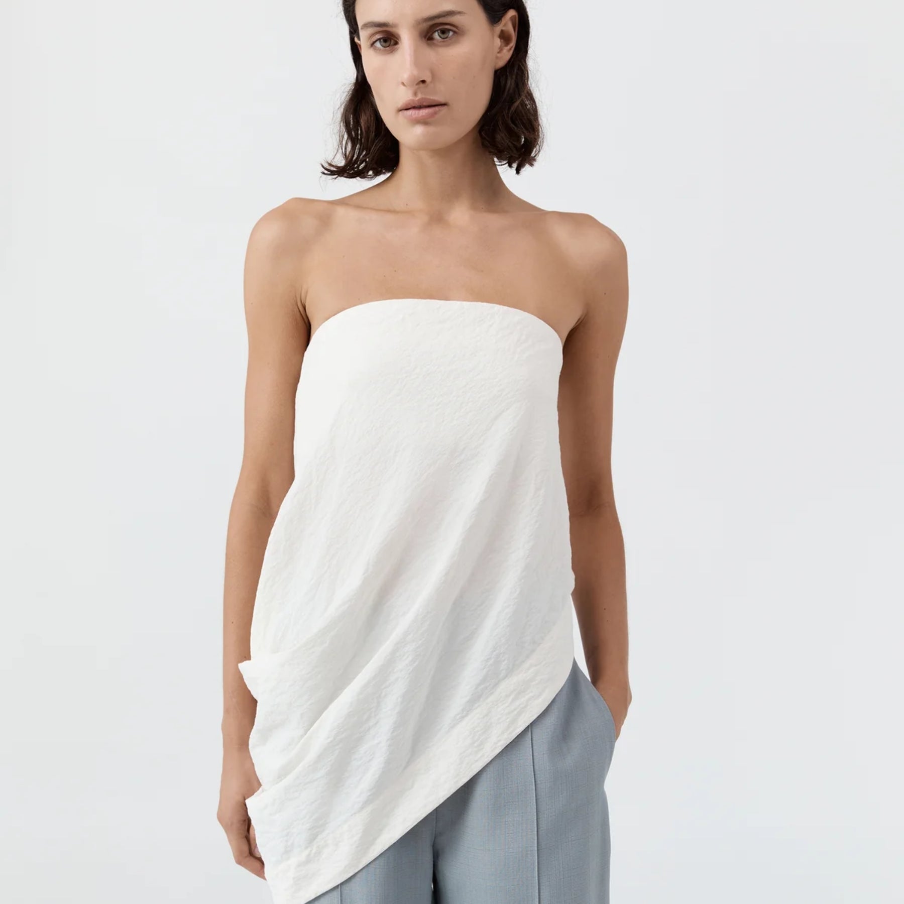 St. Agni Cloud Asymm Drape Top