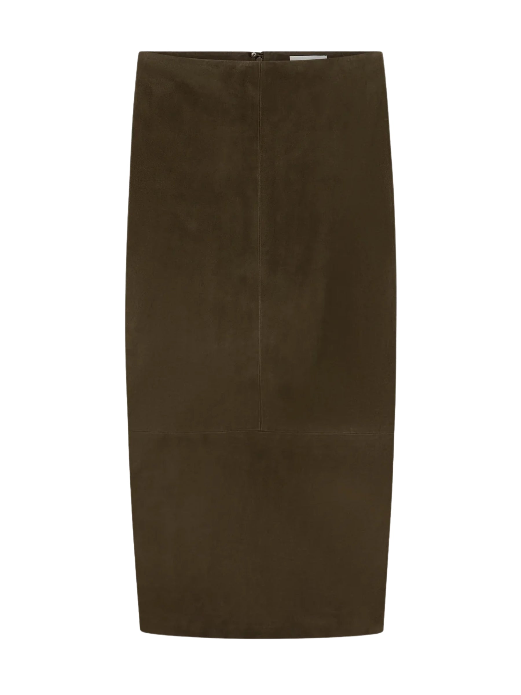 St. Agni Suede Column Skirt - Khaki