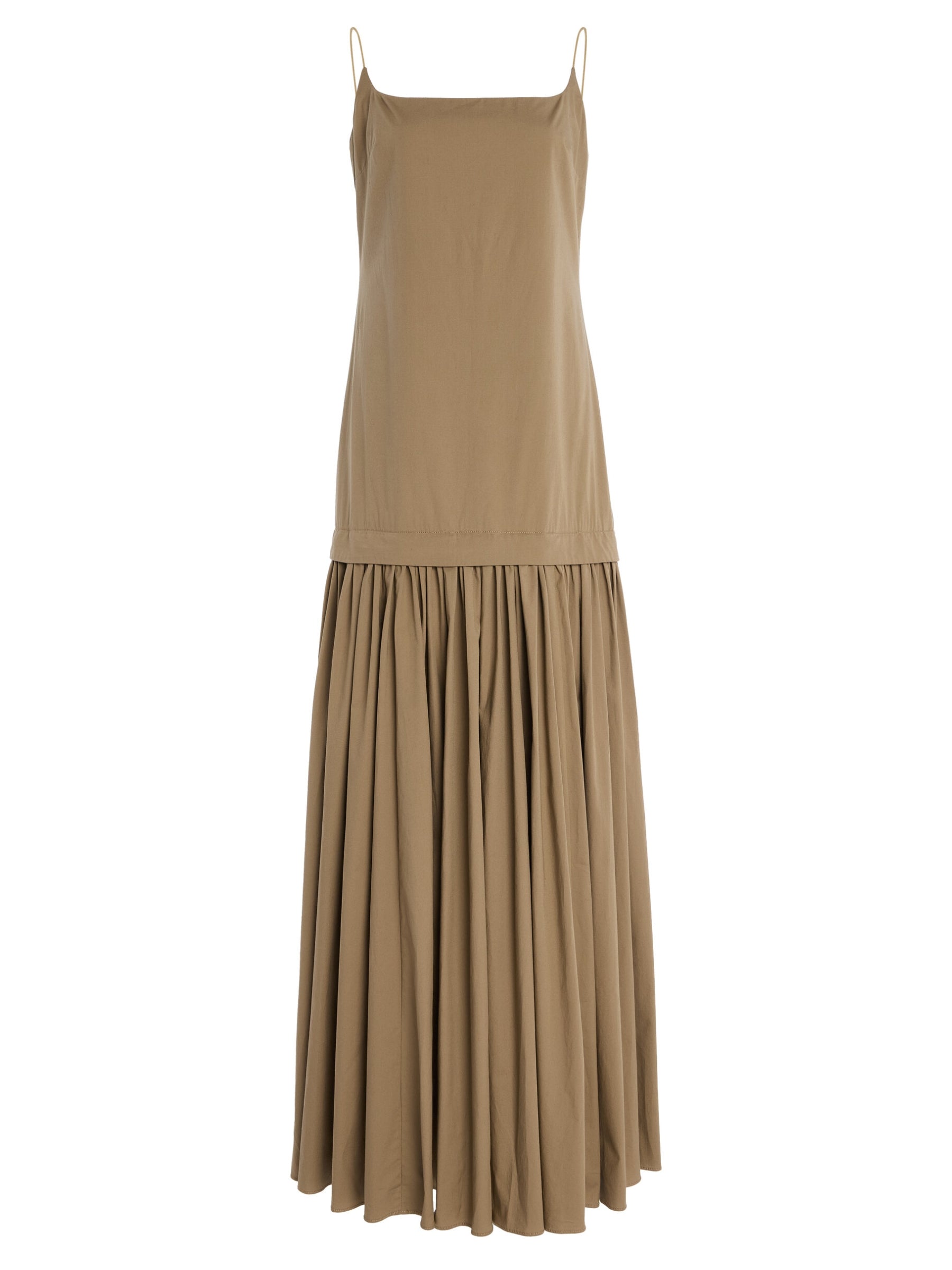 Staud | Ari Stretch-Cotton Maxi Dress in Taupe