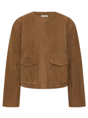 St. Agni Utility Cocoon Suede Bomber in Brown