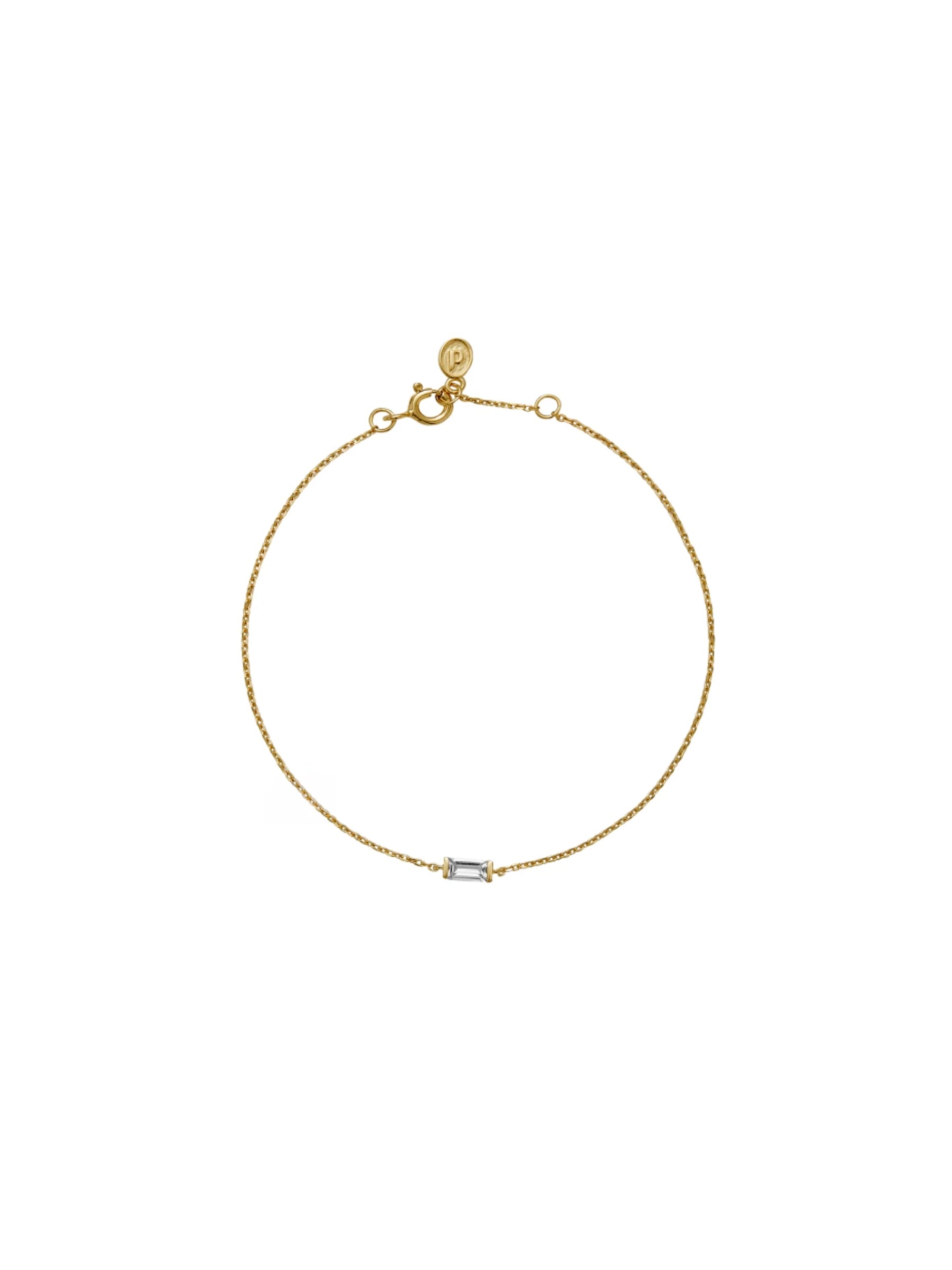 Baguette Lab Diamond Gold Chain Bracelet