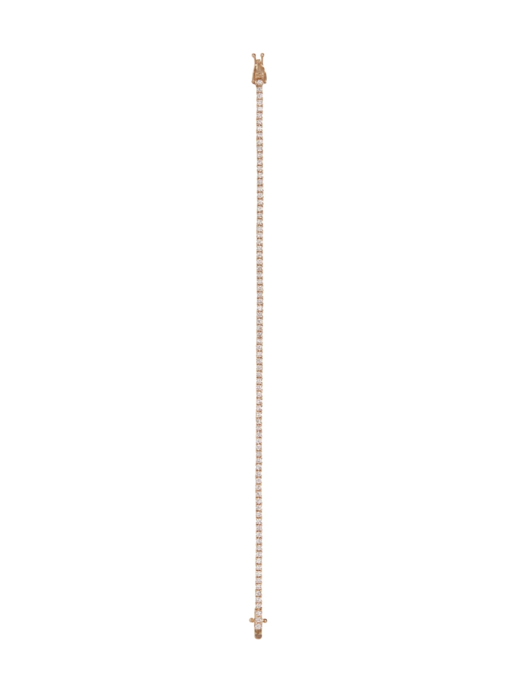 14K Yellow Gold Kate 1.8mm Round Cut, Lab Diamond Rivière Bracelet