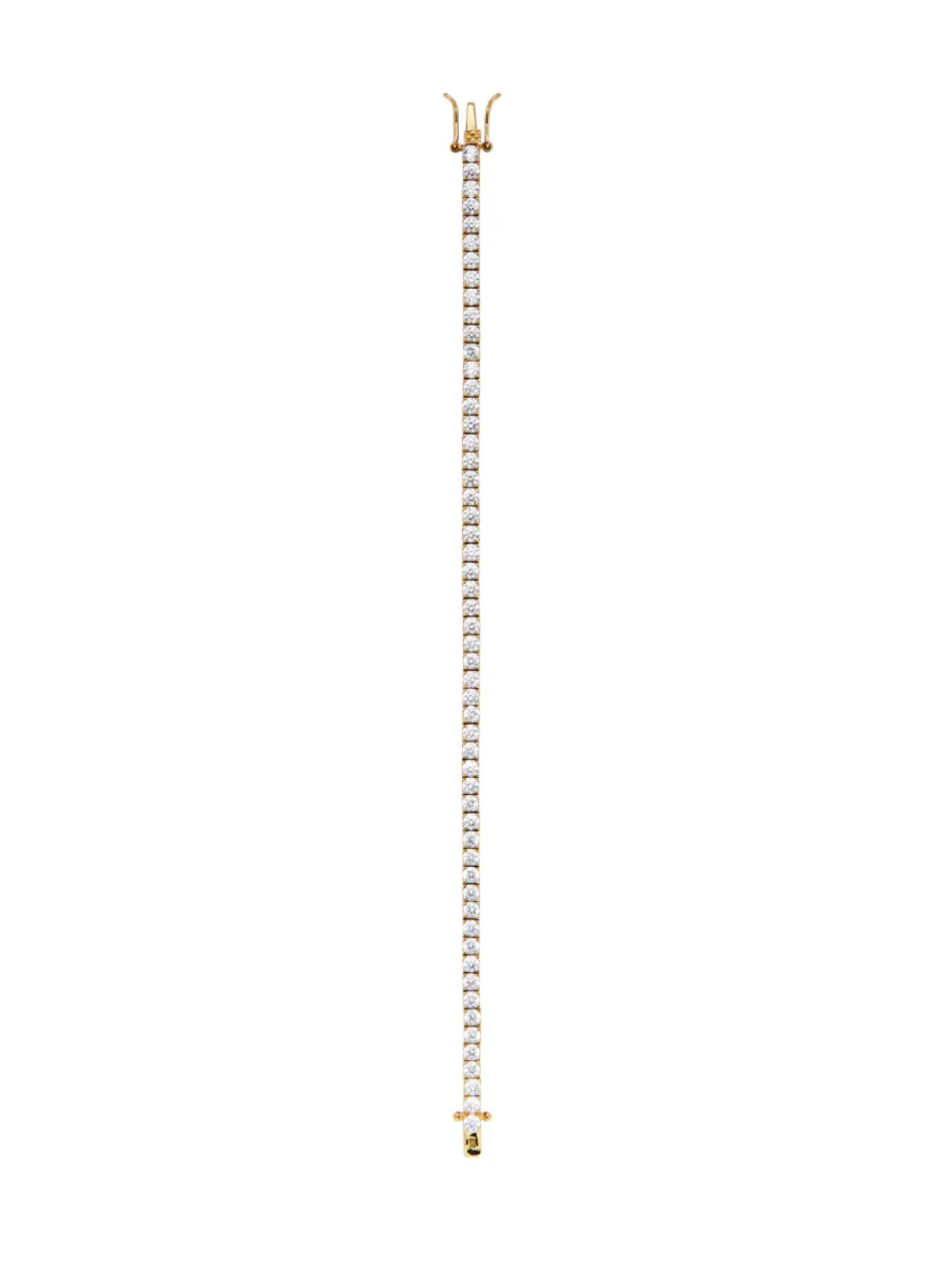 Kate 3mm Round Cut Gold Rivière Bracelet